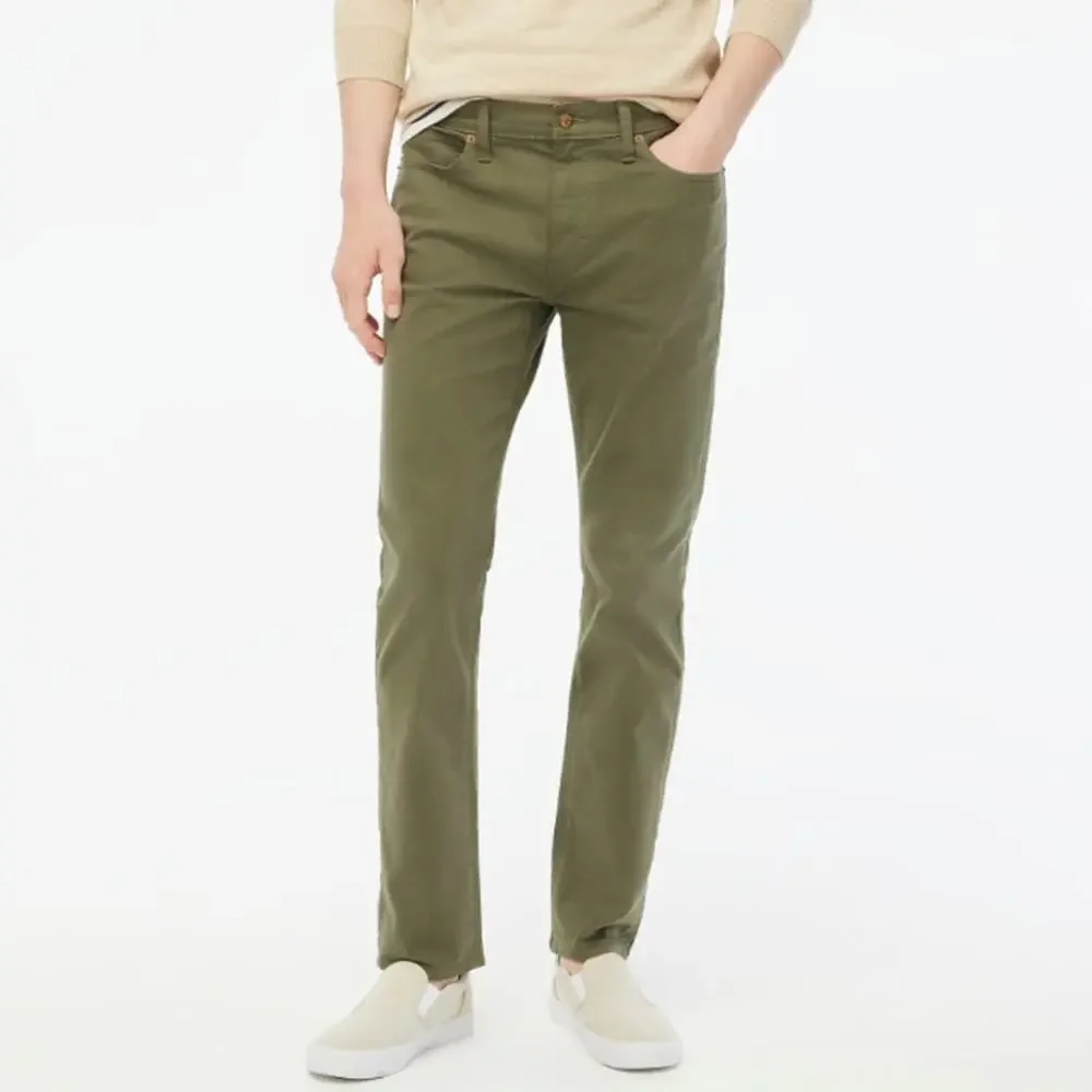J.Crew Slim-Fit Garment-Dyed Five-Pocket Pants Mens Size 36x32 Green Flat Front